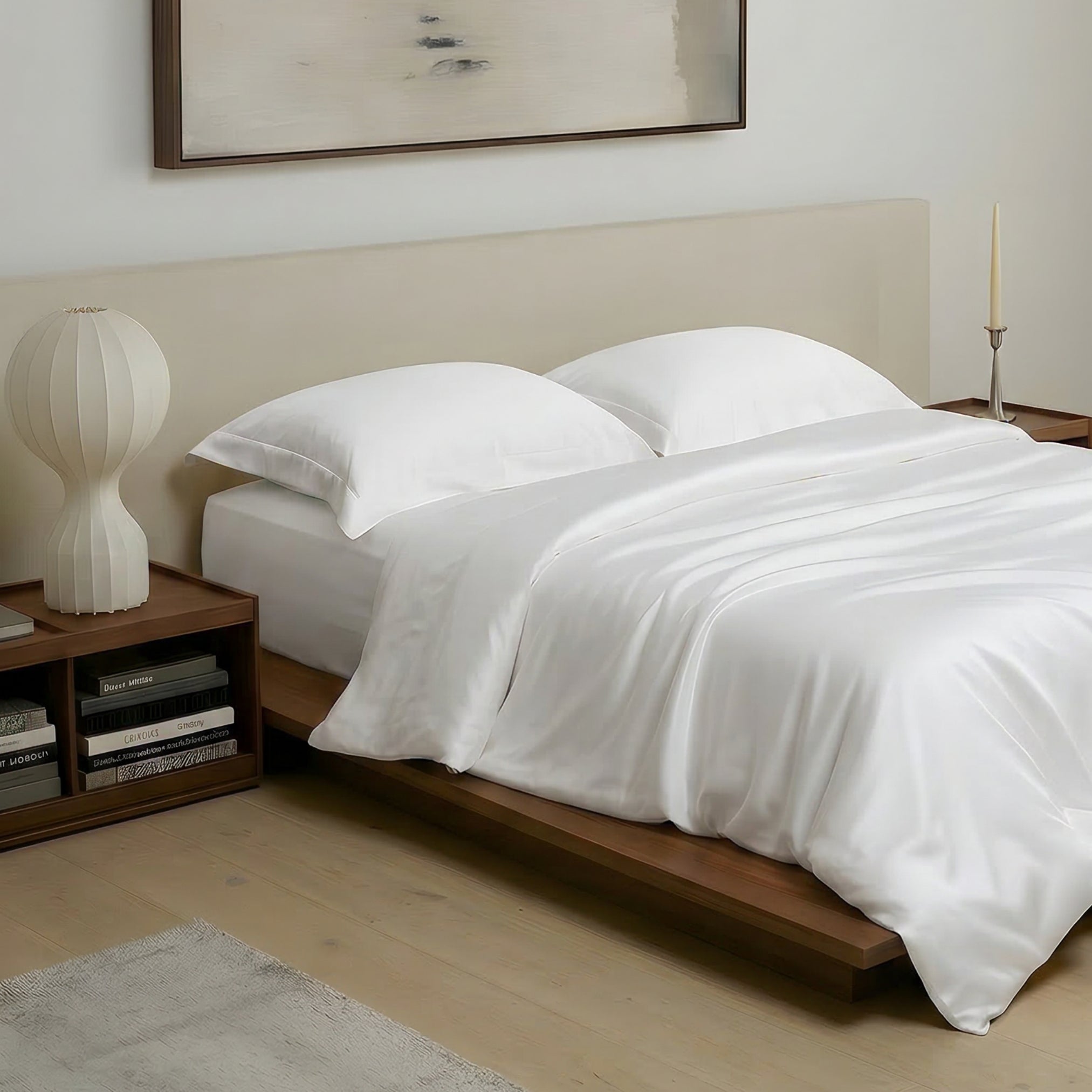 Bright White eucalyptus TENCEL duvet cover set