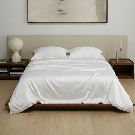 Bright White eucalyptus TENCEL duvet cover set