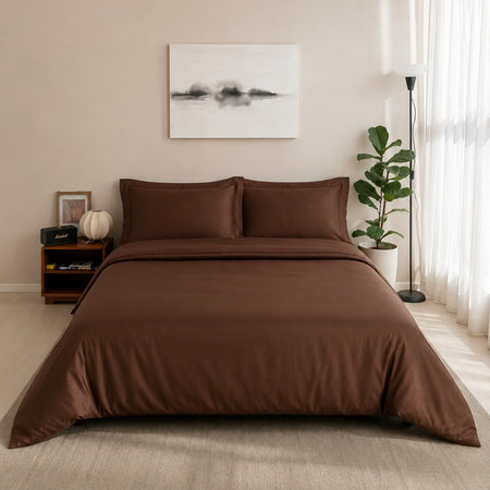 Cocoa Fudge eucalyptus TENCEL duvet cover set