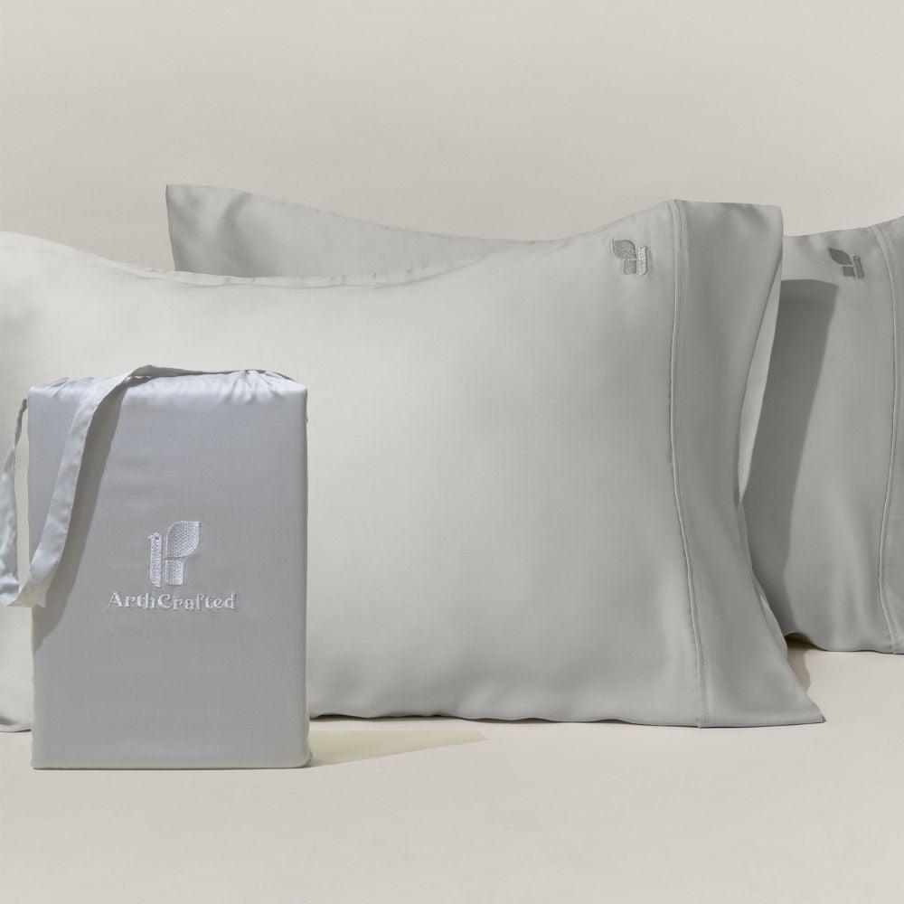 Tencel Eucalyptus Cooling Pillowcases – Queen Size Set Of 2, Hypoallergenic & Moisture-Wicking For Hot Sleepers