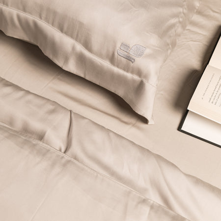 Oat Milk eucalyptus TENCEL duvet cover set