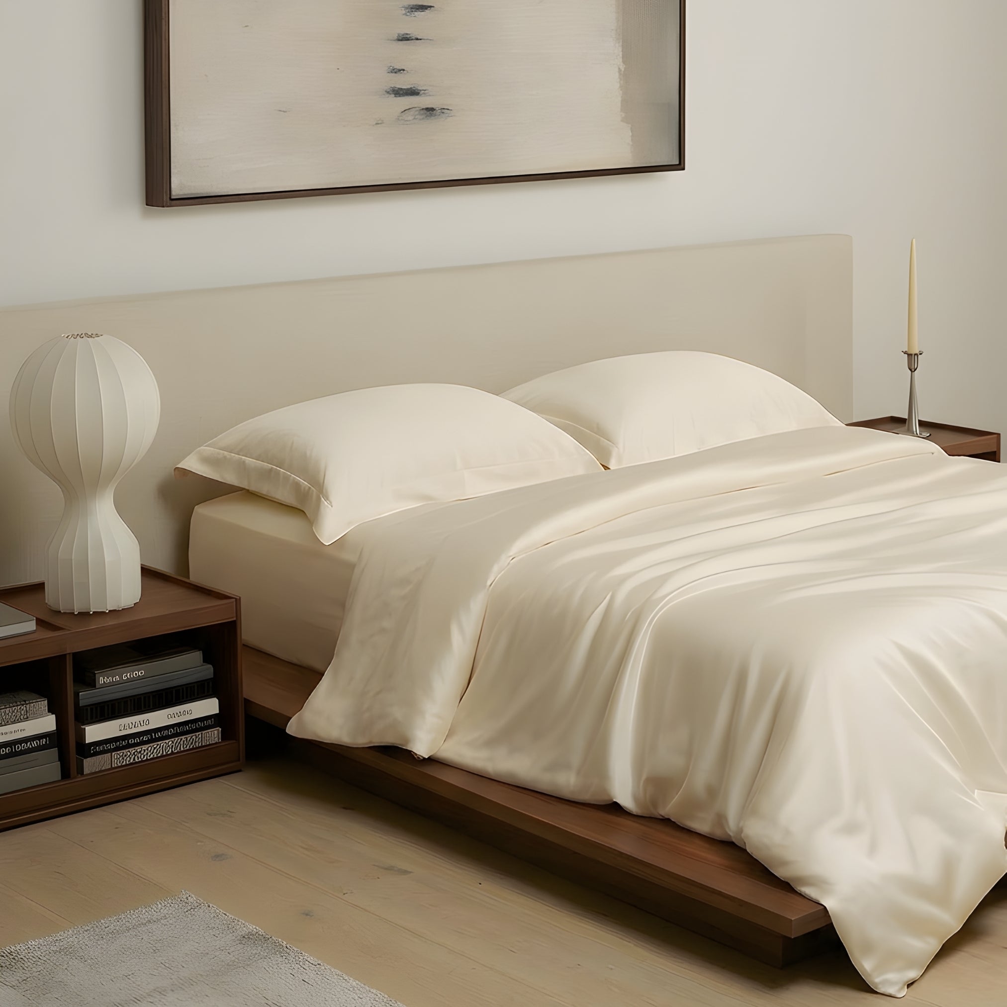 Pearled Ivory eucalyptus TENCEL duvet cover set