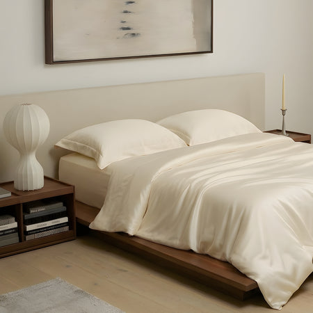 Pearled Ivory eucalyptus TENCEL duvet cover set