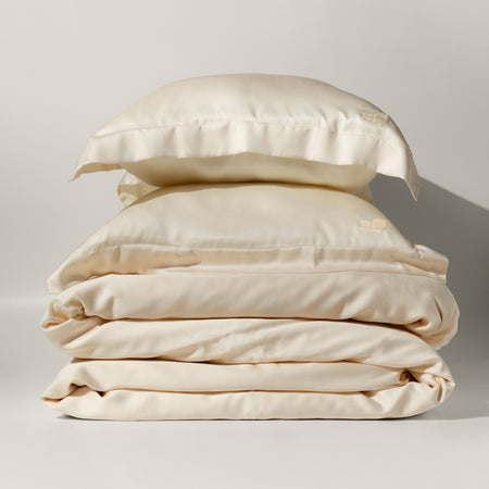 Pearled Ivory eucalyptus TENCEL duvet cover set